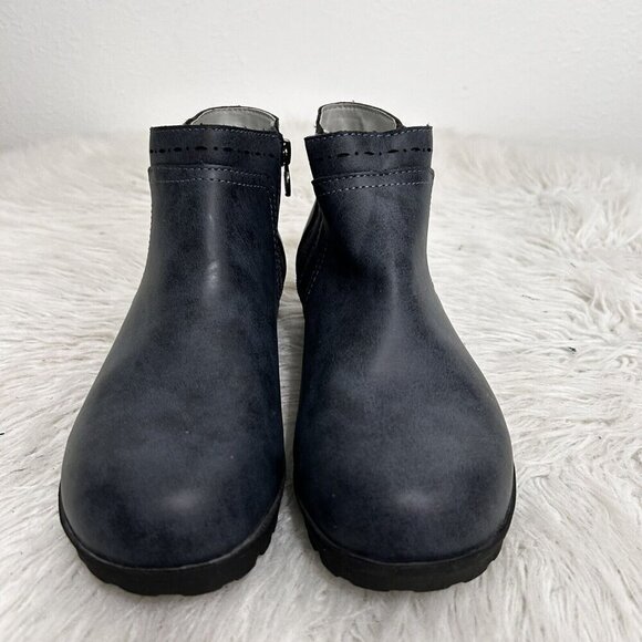 Jsport by Jambu 8 Jenna Weather Ready Blue Ankle BOOTS  Double Zip Memory Foam - Picture 2 of 10